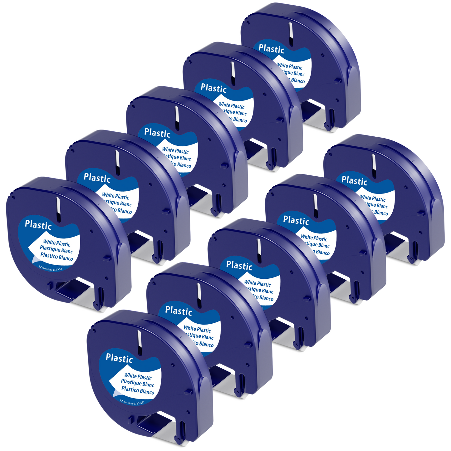 10-Pack Replace for Dymo Letratag Refills 91331 White Plastic Label Refill 1/2" x 13', Compatible with Dymo Label Maker Refills 12mm x 4m, for Dymo Letratag Label Maker LT-200B LT-100H LT-100T QX50