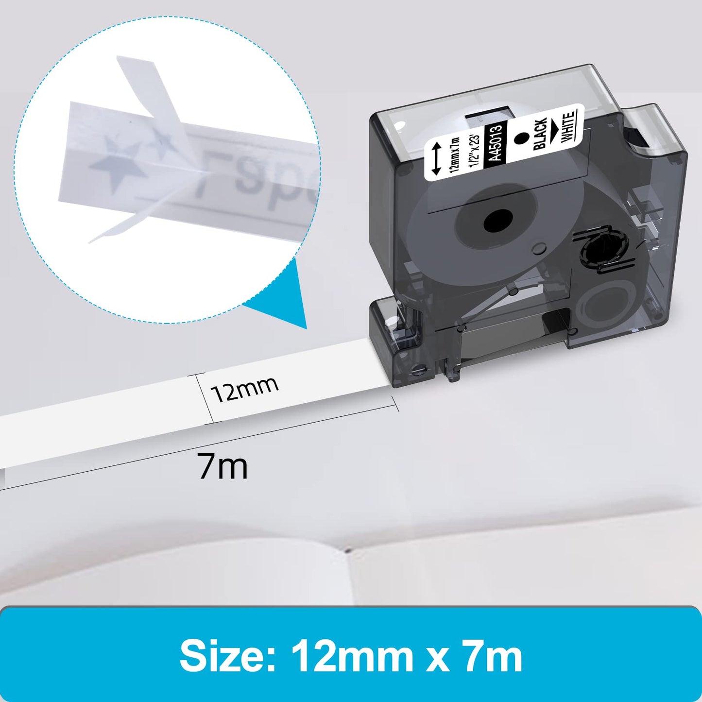 Nastro per Etichette Wonfoucs Compatibile con Dymo D1 12mm x 7m 45013 45010 45016 45017 45018 45019 Compatibile con Dymo LabelManger 160 210D 280 360D 420P 450D PnP, confezione da 6