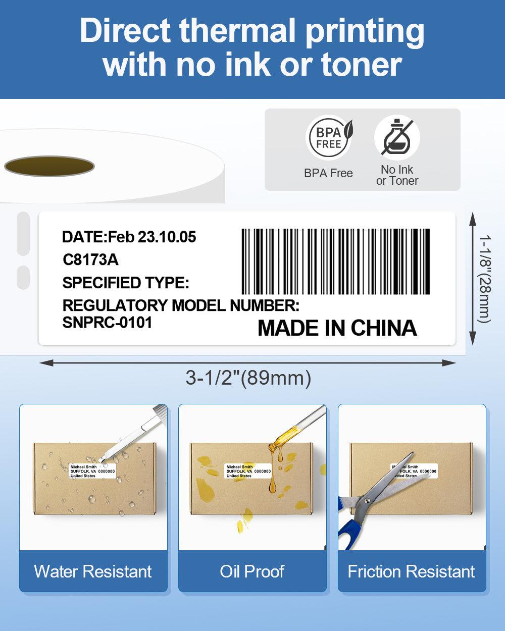 12 Rolls Compatible DYMO 30252 (1-1/8" x 3-1/2") LW White Mailing Address Labels & Barcode Labels - Compatible with DYMO Labelwriter 450, 4XL & Zebra Desktop Printers, 4200 Labels Total