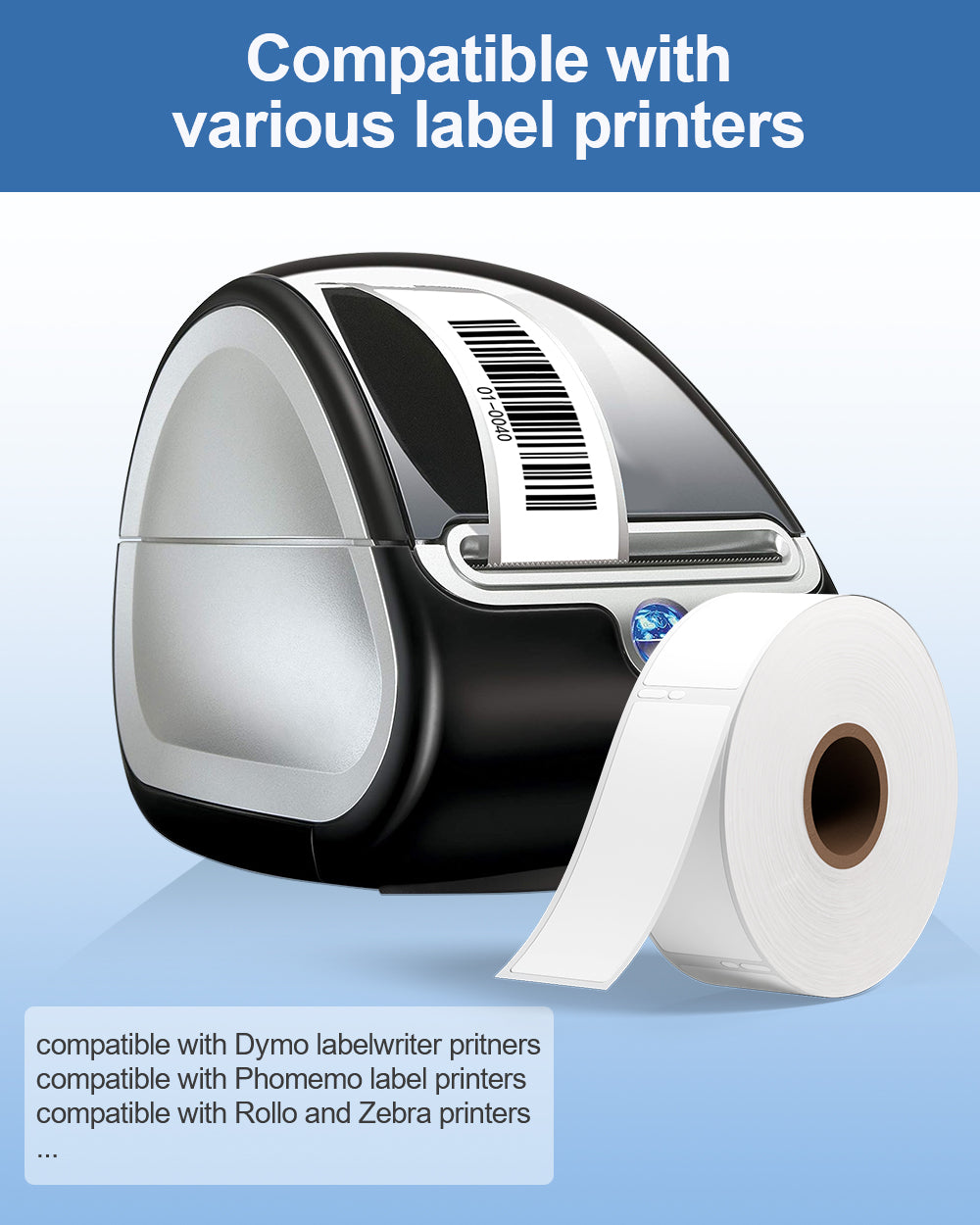 12 Rolls Compatible DYMO 30252 (1-1/8" x 3-1/2") LW White Mailing Address Labels & Barcode Labels - Compatible with DYMO Labelwriter 450, 4XL & Zebra Desktop Printers, 4200 Labels Total