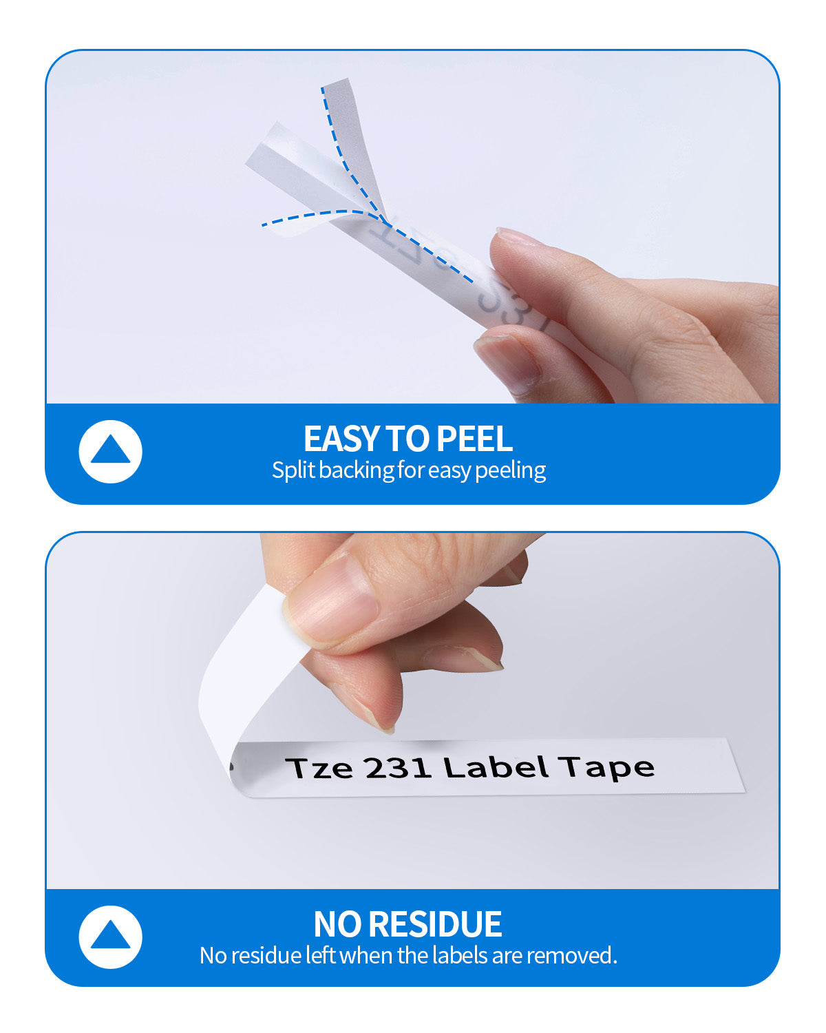 Replace for Brother Label Maker Tape 12mm 0.47 Laminated White TZ Tape TZe-231 TZe231 TZe P Touch Label Tape Work with Brother Label Maker PT-D220 PT-D210 PTH110 PT-D410 PT-1880, 4-Pack