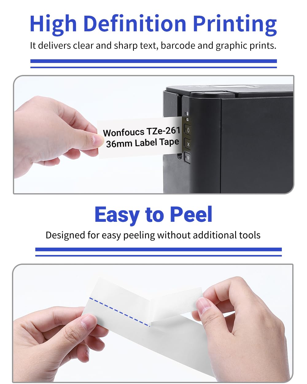 TZe-261 36mm Label Tape Replace for Brother TZe Tape 36mm 1.4'' Laminated White TZ Tape TZe261 Compatible with Brother P Touch Label Maker Tape PT-530 P900W P910BT, 4-Pack, for Indoor & Outdoor Use