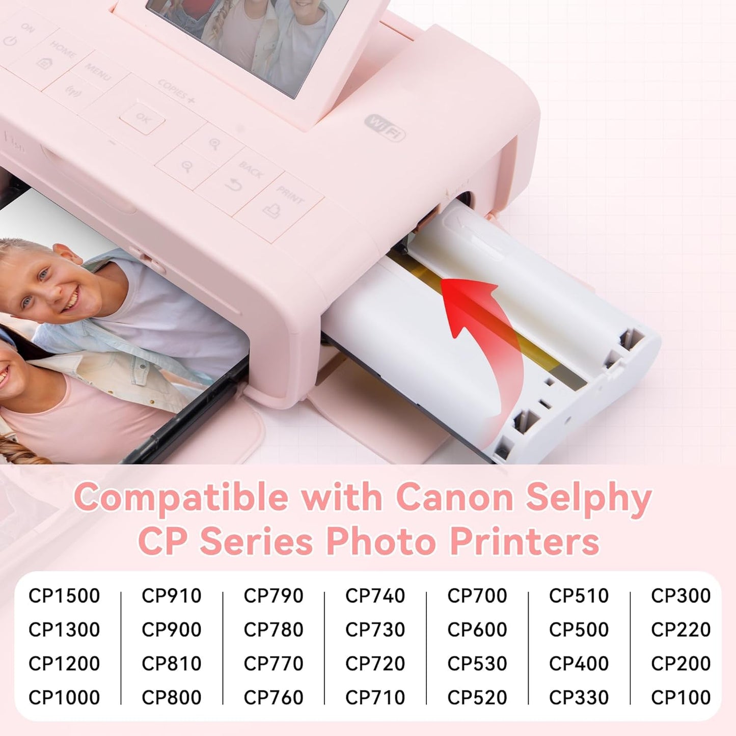 Compatible con Canon Selphy CP1300 CP1500 Papel y Tinta KP-108IN 3115B001 (AA), para Canon Selphy CP1200 CP1000 CP910 CP810 CP740, 108 Papel Fotográfic y 3 Cartuchos de Tinta, 10x15 cm