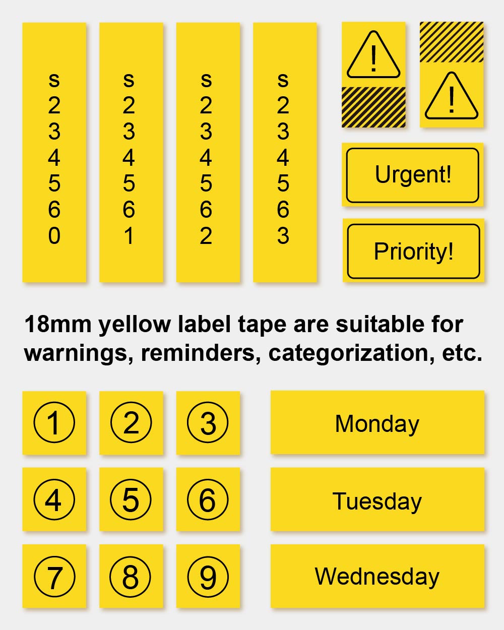 Wonfoucs TZe-641 18mm 0.7 Laminated Yellow TZ Tape Replacement for Brother TZe-641 TZe641 P Touch Label Tape Work with Brother Label Maker PTD600 PT-D610BT PT-D410 PTD400 PT-1830, 3/4 Inch, 4-Pack